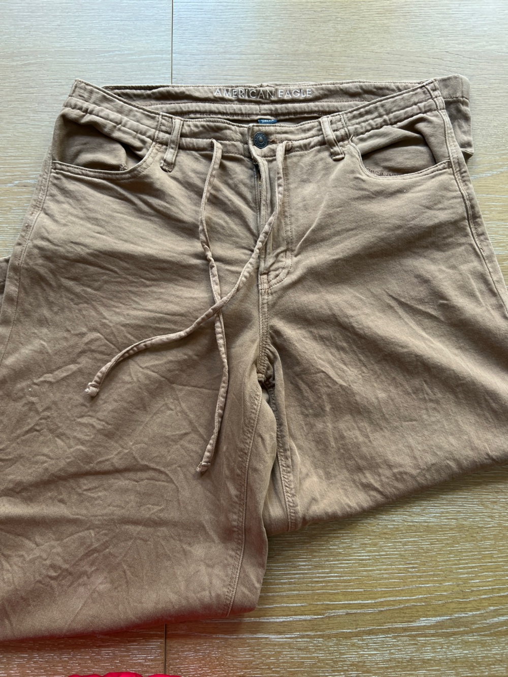 American Eagle Outfitters Women's Beige Drawstring Athletic Shorts